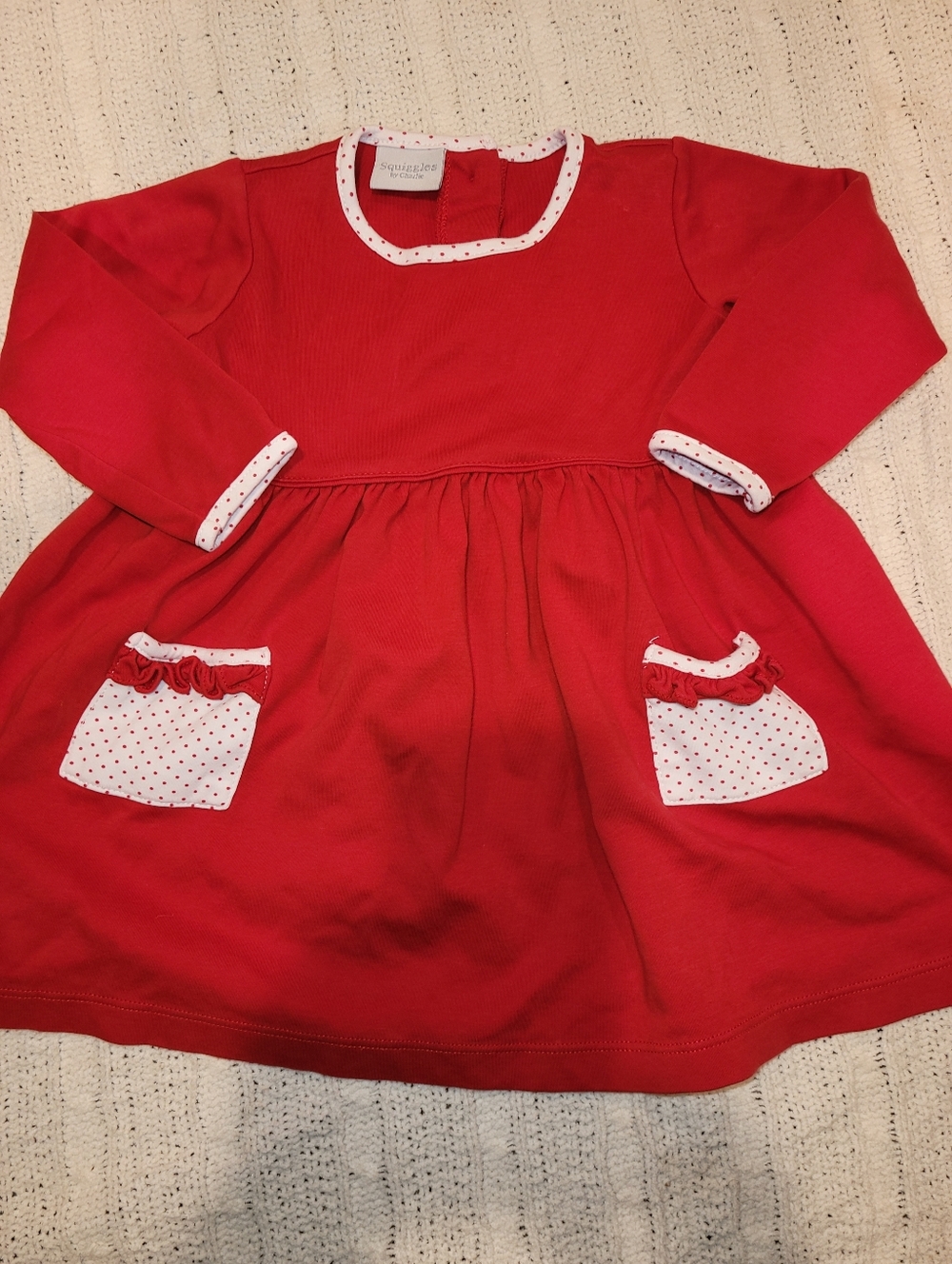 Squiggles By Charlie Red Pima Cotyon Dress 24m
